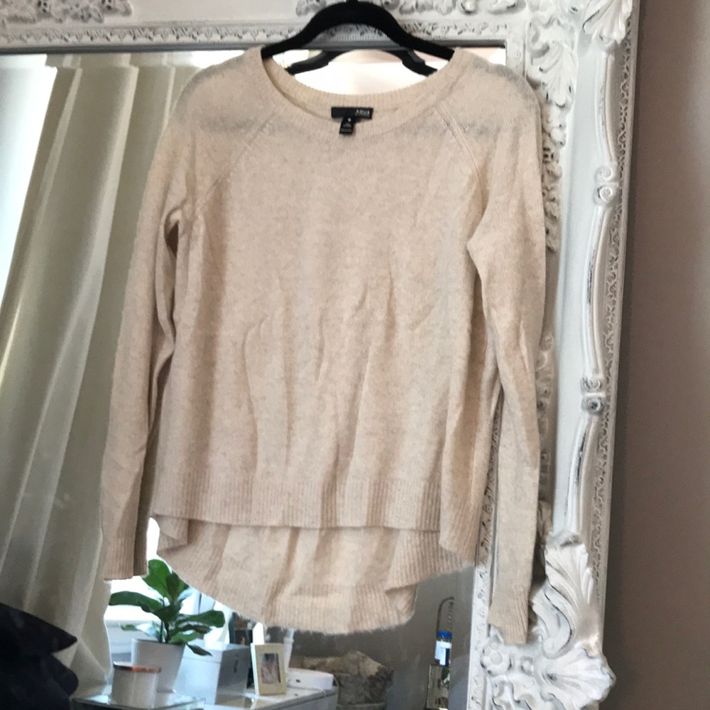 Aqua Cashmere high/low light weight sweater